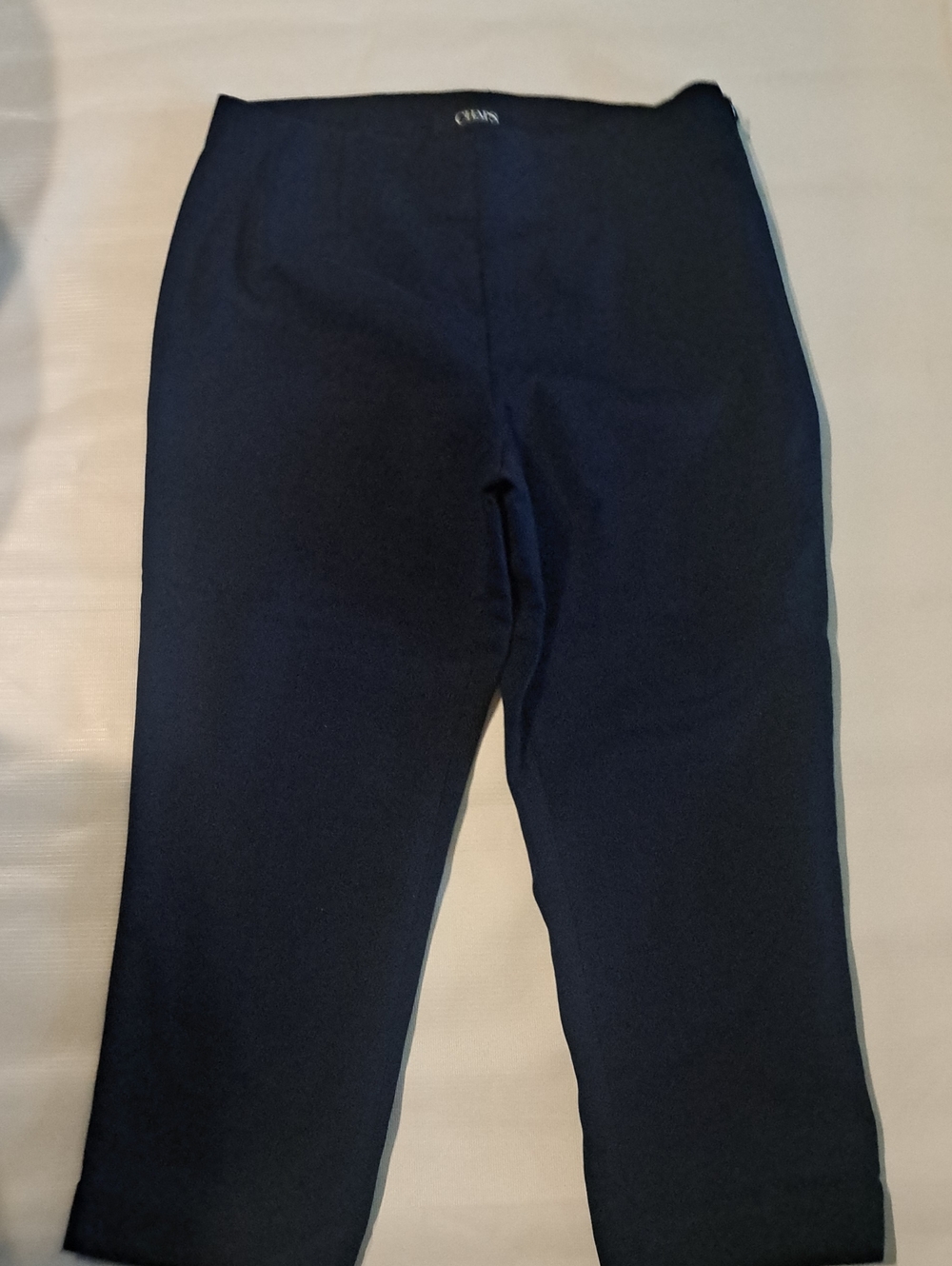 Stretch Navy Capri Leggings Side Zipper 6